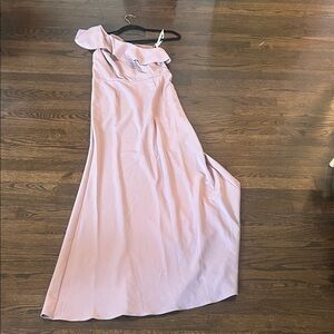 Chic One-Shoulder Lavender Maxi Dress